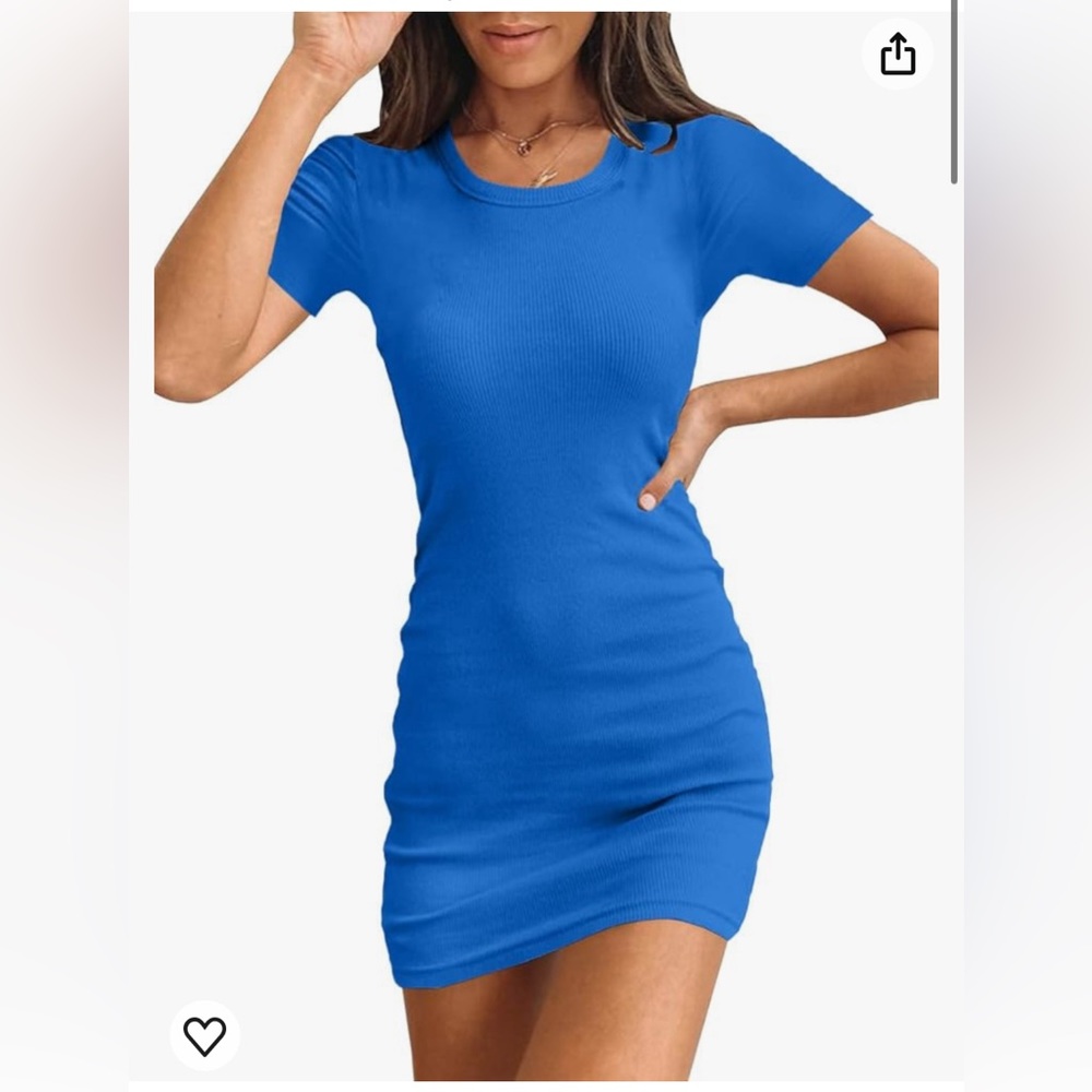 Amazon | Slinky rib cobalt blue dress | Size S